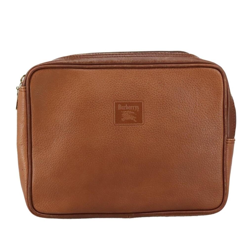 Burberry Leather Clutch Bag Brown